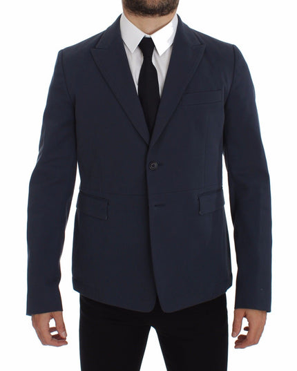Dolce & Gabbana Blue Cotton Stretch Casual Blazer