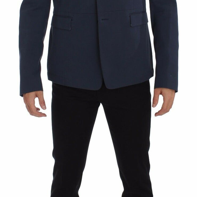 Dolce & Gabbana Blue Cotton Stretch Casual Blazer