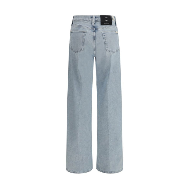 7FOR Light Blue Cotton Relaxed Fit Jeans