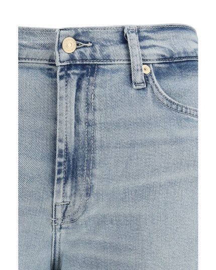 7FOR Light Blue Cotton Relaxed Fit Jeans