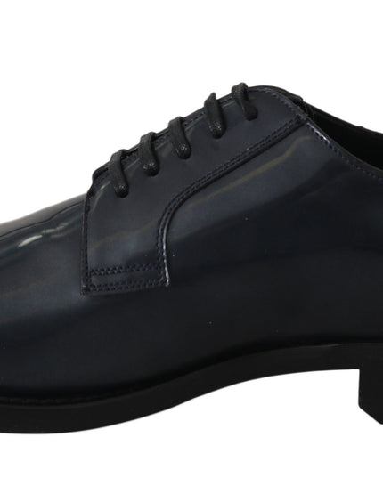 Dolce & Gabbana Blue Leather Derby Dress Formal Shoes