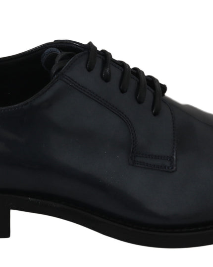 Dolce & Gabbana Blue Leather Derby Dress Formal Shoes